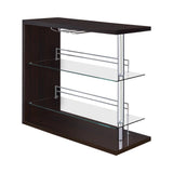 Prescott Rectangular 2-shelf Bar Unit Glossy Cappuccino image