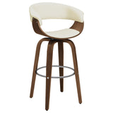 Zion Upholstered Swivel Bar Stool Walnut and Ecru image