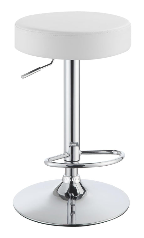 Ramses Adjustable Backless Bar Stool Chrome and White image