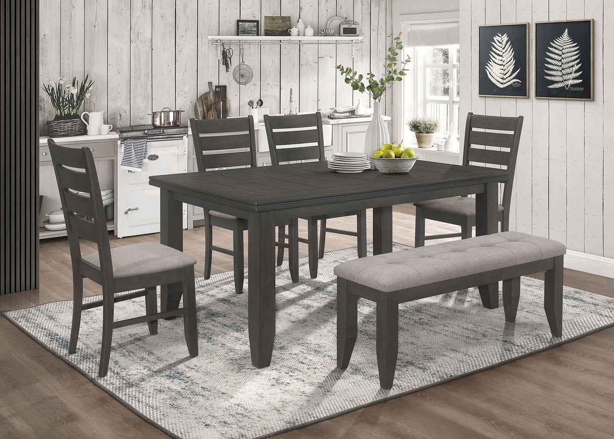 Dalila 5-Piece Rectangular Dining Set Grey And Dark Grey