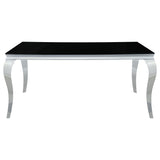 Carone Rectangular Dining Table Chrome and Black image