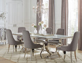 Antoine Rectangular Dining Set Chrome And Grey