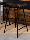 Bayu Leather Upholstered Saddle Seat Backless Bar Stool (Set Of 2)