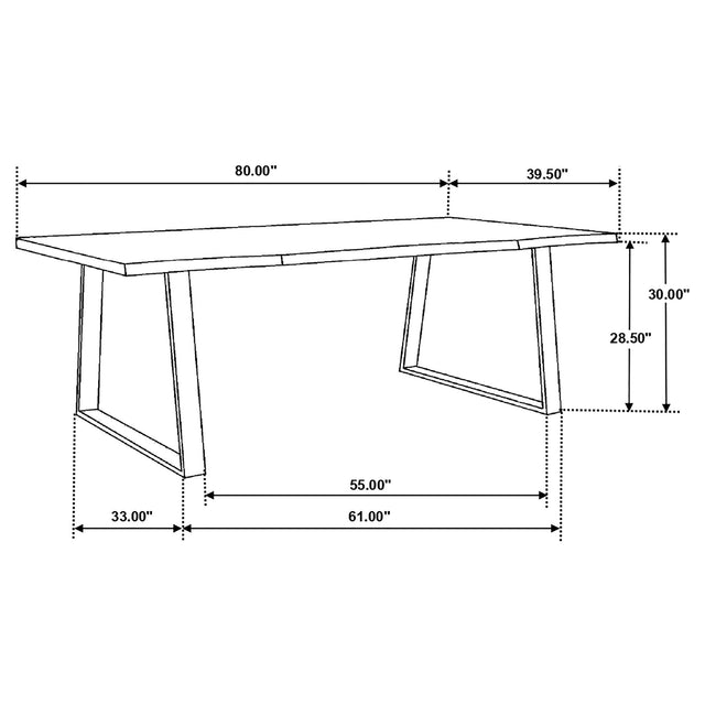 Ditman Live Edge Dining Table Grey Sheesham and Black image