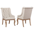 Brockway Tufted Arm Chairs Cream and Barley Brown (Set of 2) image