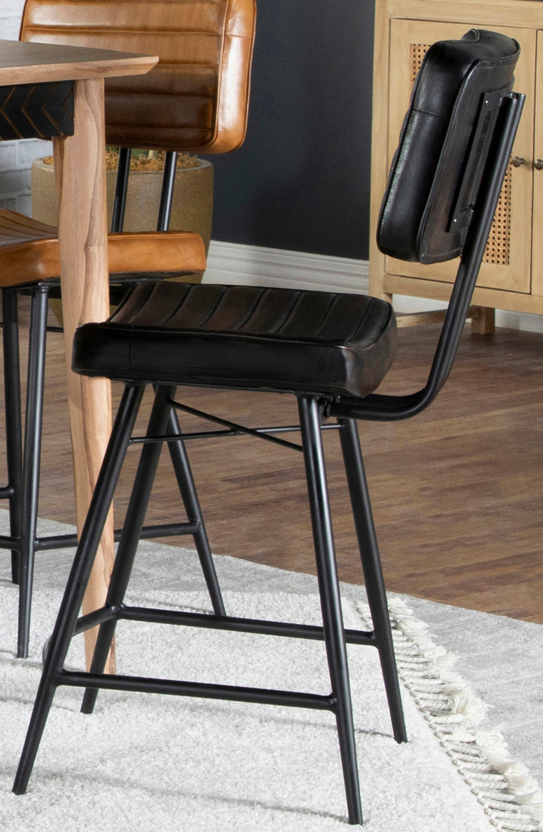 Partridge Upholstered Counter Height Stools With Footrest (Set Of 2)