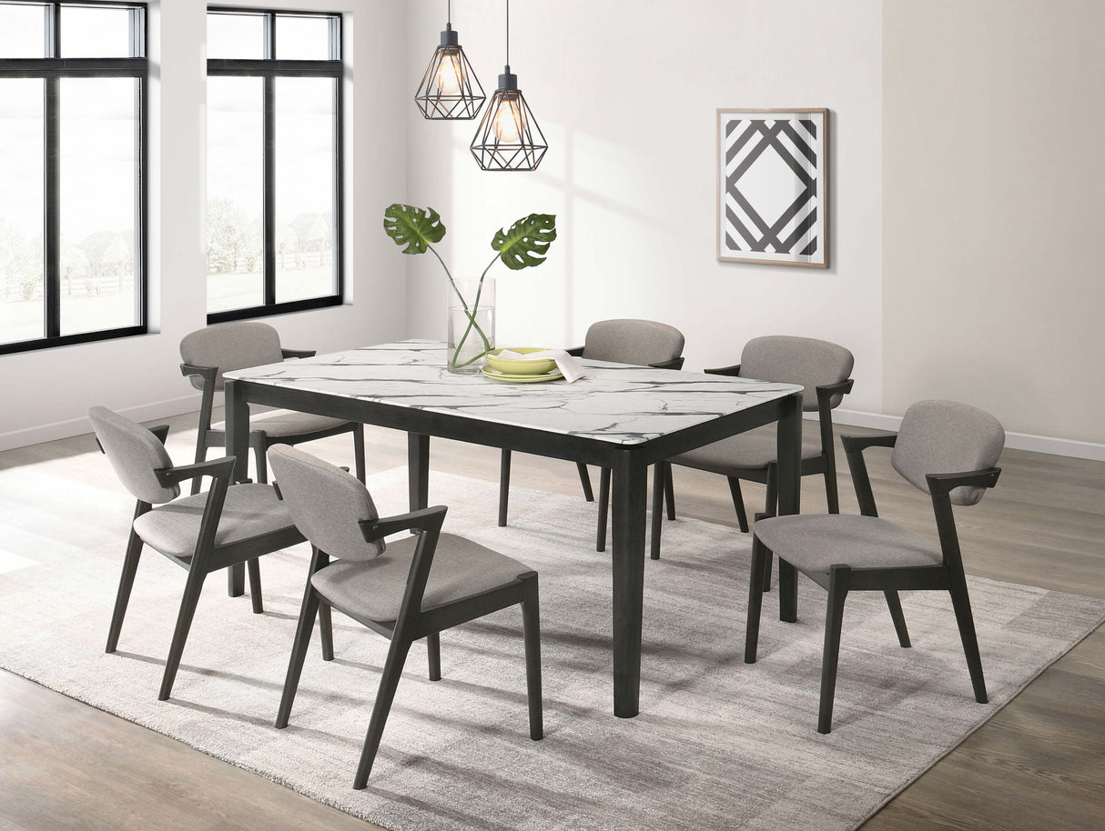 Stevie 5-Piece Rectangular Dining Set White And Black