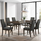 Wes Rectangular Dining Set Grey And Dark Walnut