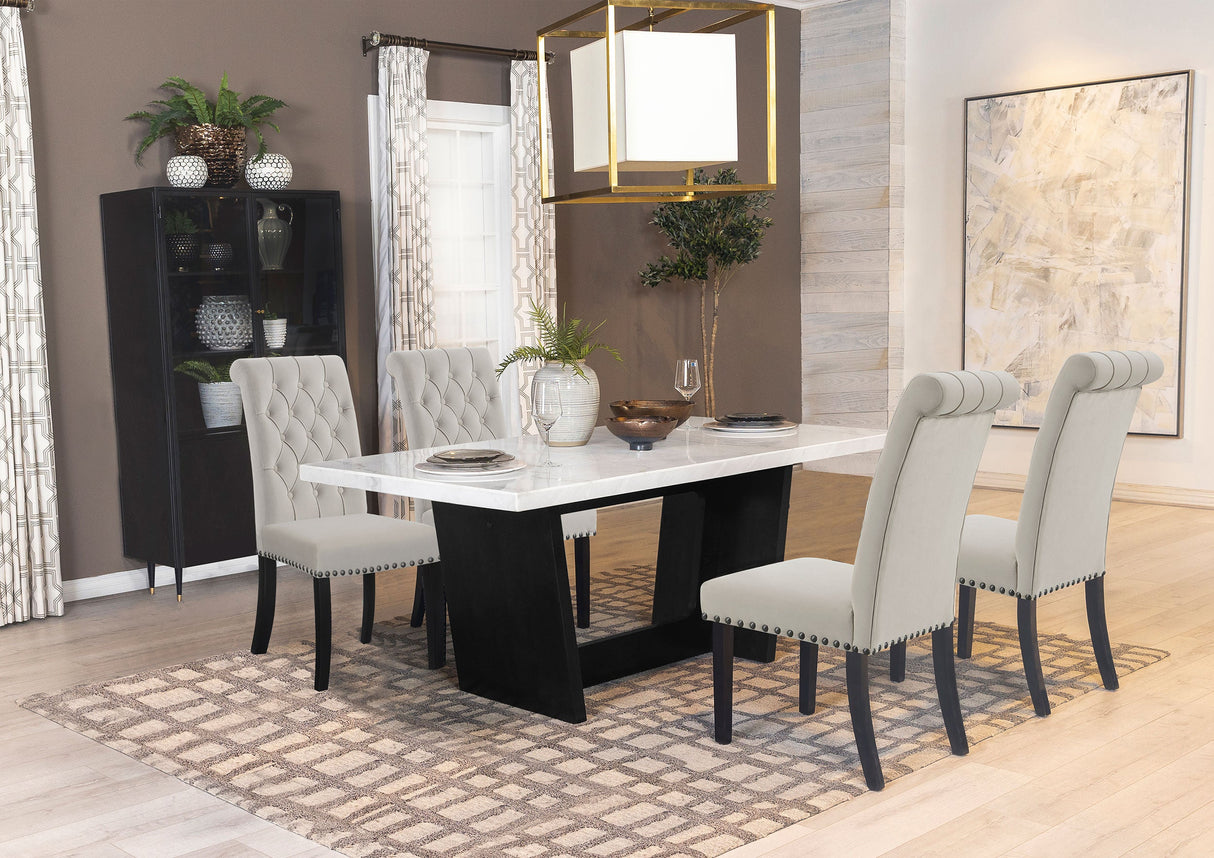 Sherry Rectangular Marble Top Dining Set