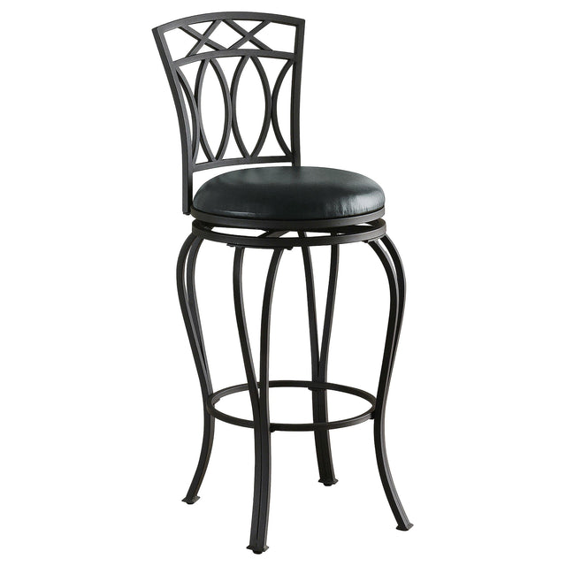 Adamsville Upholstered Swivel Bar Stool Black image