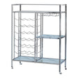 Derion Glass Shelf Serving Cart with Casters Chrome image