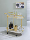 Desiree 2-Tier Bar Cart With Casters Black