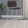 Adelaide Upholstered Bar Stool with Open Back Brown and Chrome image