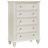 Sandy Beach 5-drawer Rectangular Chest Cream White image