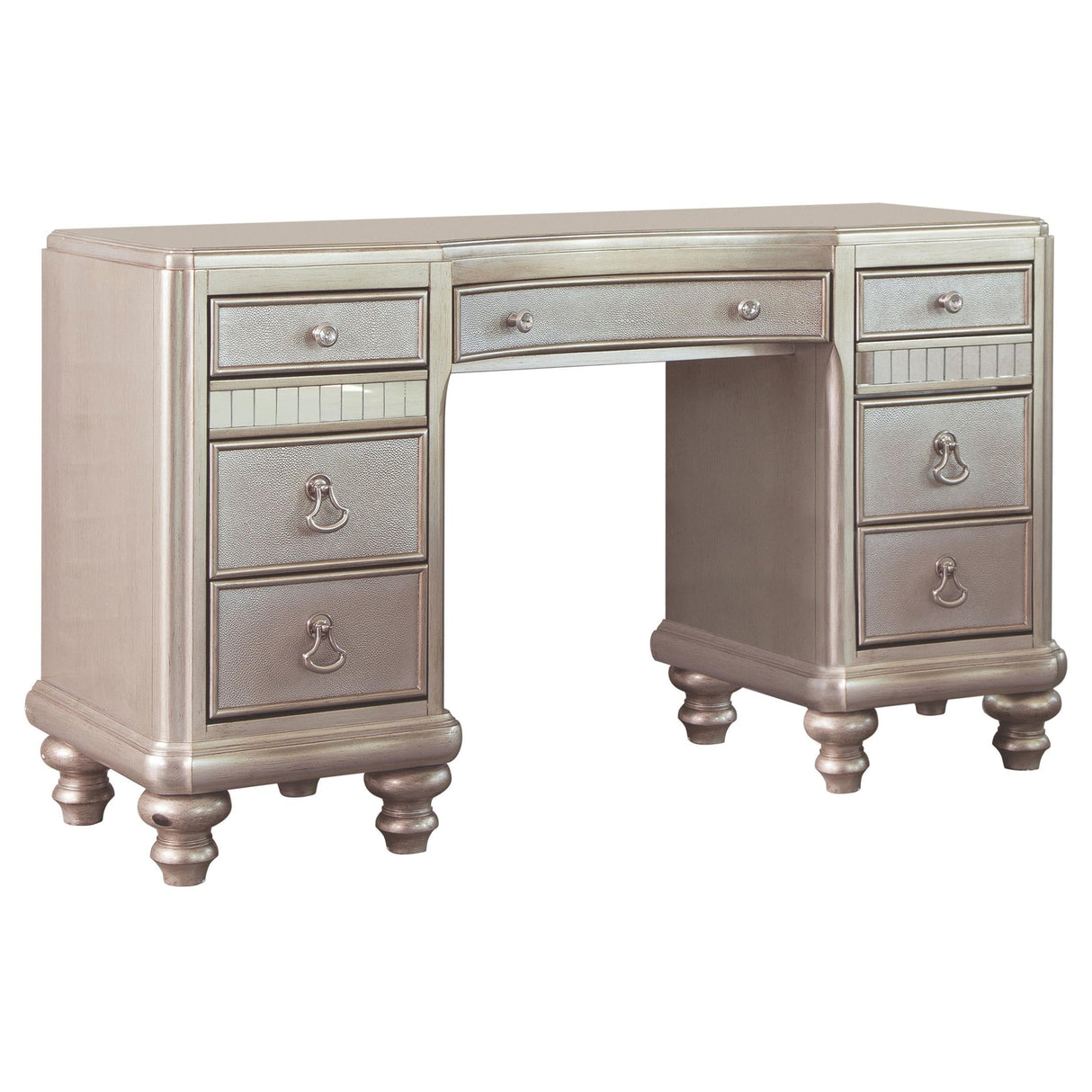 Bling Game 9-drawer Vanity Desk Metallic Platinum image