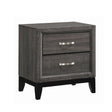 Watson 2-drawer Nightstand Grey Oak and Black image