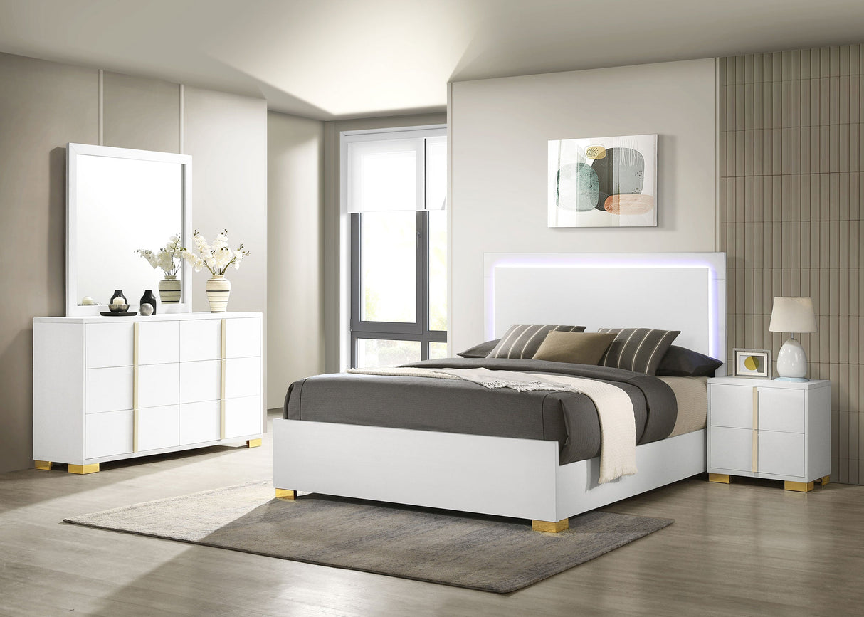 Marceline Bedroom Set With Led Headboard White