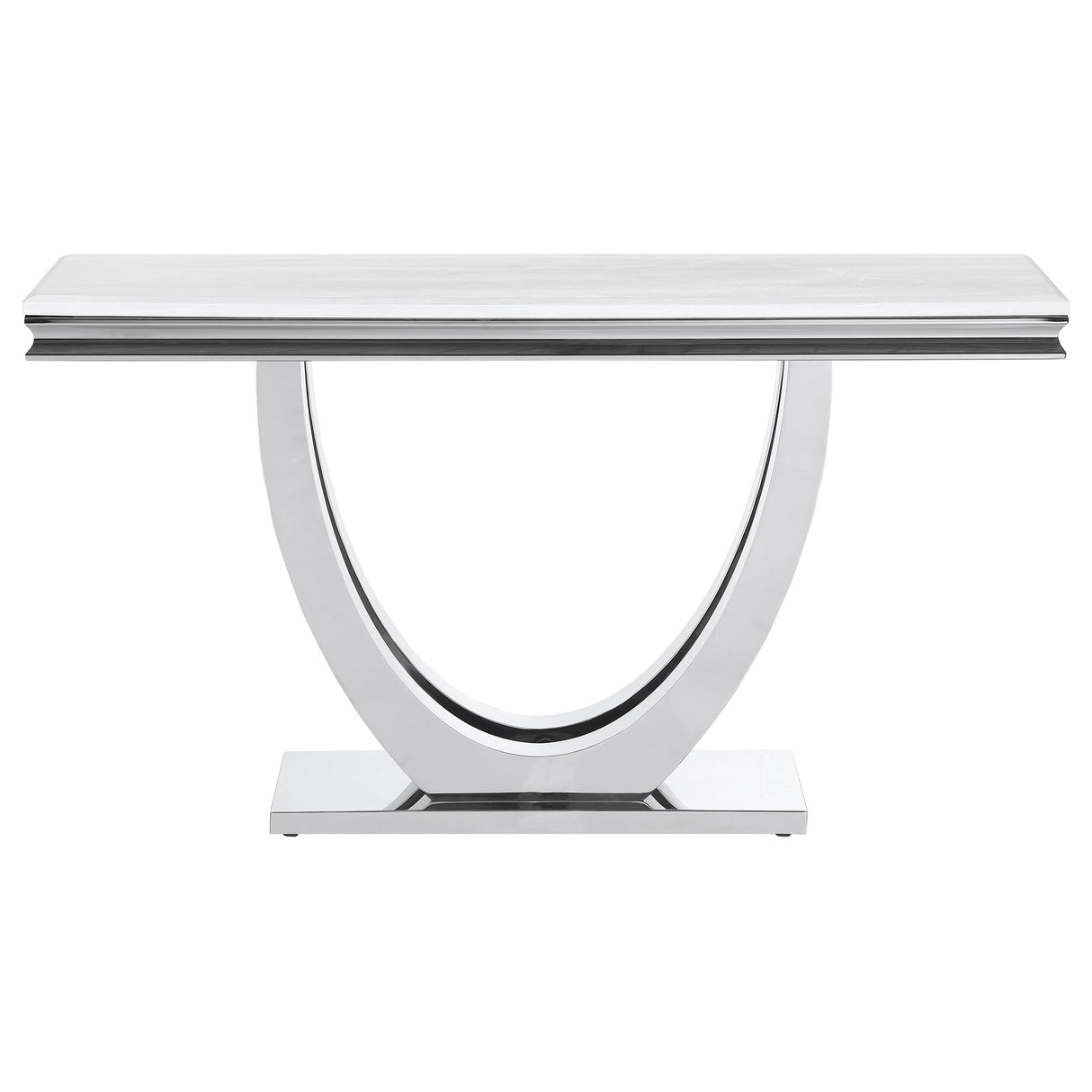 Kerwin U-Base Rectangle Sofa Table White And Chrome