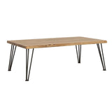 Zander Coffee Table with Hairpin Leg Natural and Matte Black image