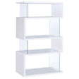 Emelle 4-tier Bookcase White and Clear image