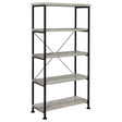 Analiese 4-shelf Bookcase Grey Driftwood image