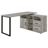 Hertford L-shape Office Desk with Storage Grey Driftwood image