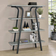 Tatum 4-tier Rectangular Bookcase Cement and Gunmetal image