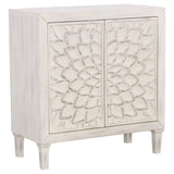 Clarkia Accent Cabinet with Floral Carved Door White image