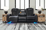 Center Point Reclining Sofa with Drop Down Table