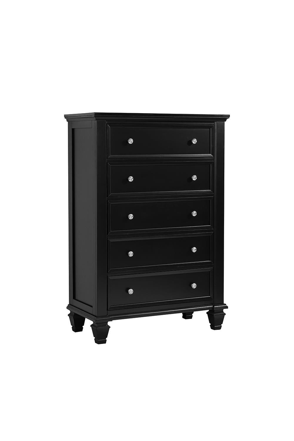 Sandy Beach 5-Drawer Chest Black