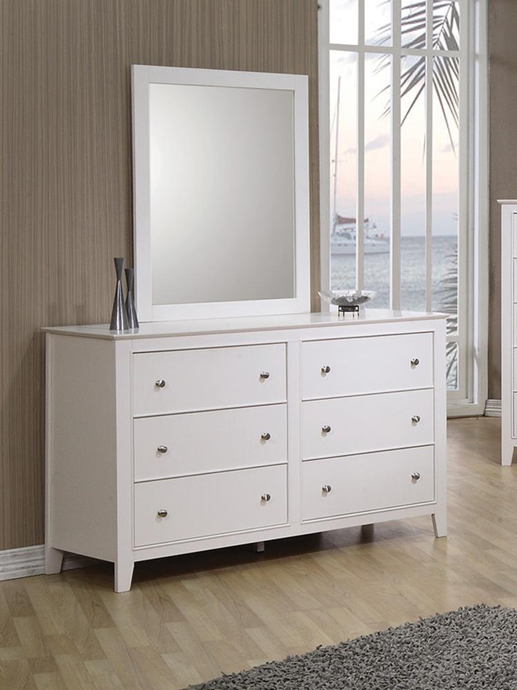 Selena 6-Drawer Dresser Cream White