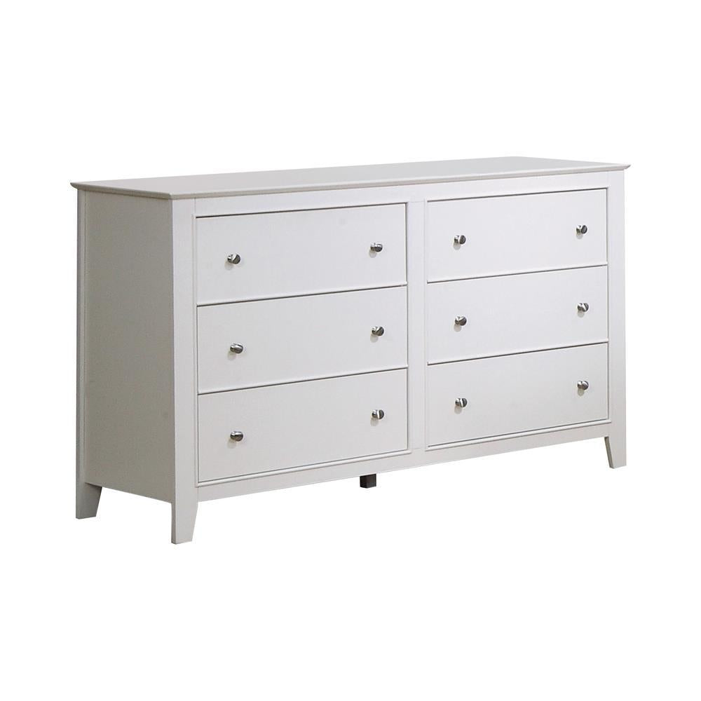 Selena 6-Drawer Dresser Cream White