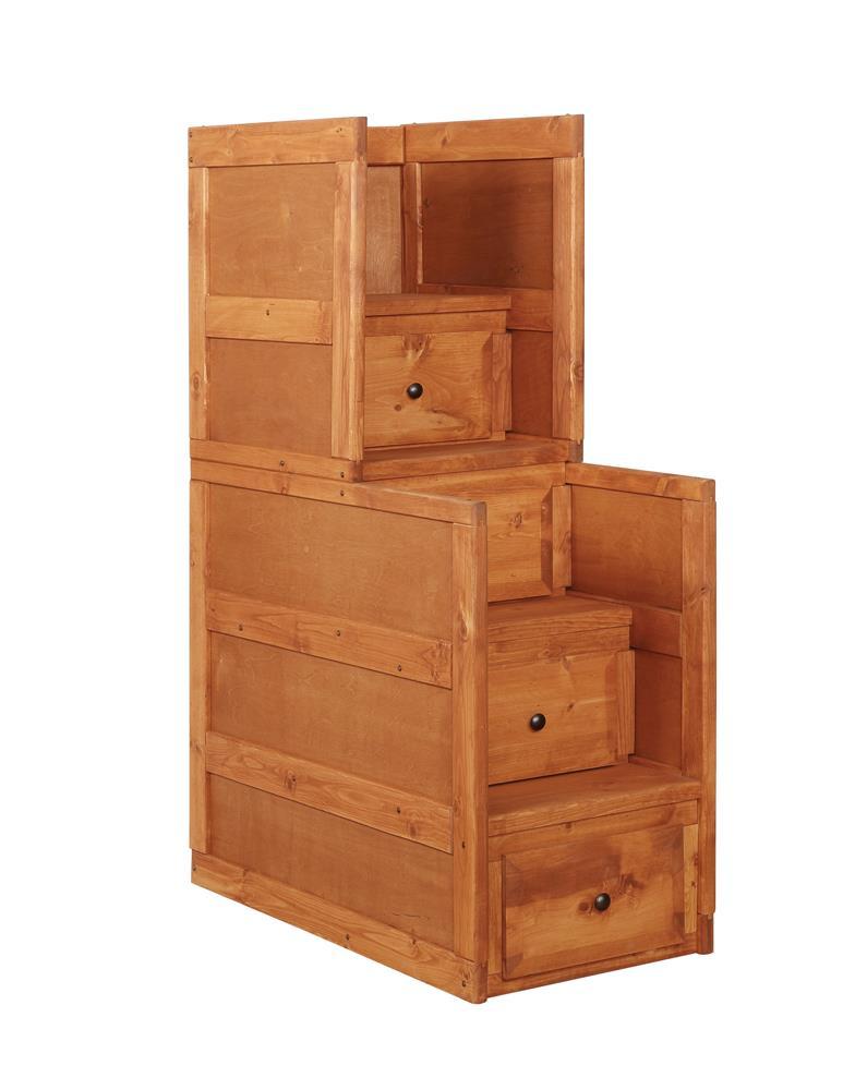 Wrangle Hill 4-Drawer Stairway Chest Amber Wash