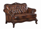 Victoria Tufted Back Loveseat Tri-Tone And Brown