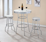 Theodore Upholstered Top Bar Stools White And Chrome (Set Of 2)