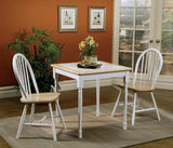 Carlene Square Top Dining Table Natural Brown And White