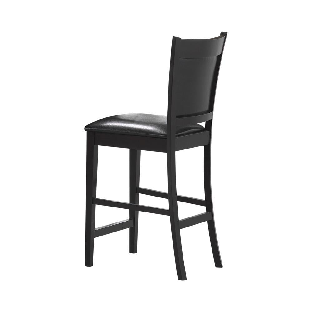 Jaden Upholstered Counter Height Stools Black And Espresso (Set Of 2)