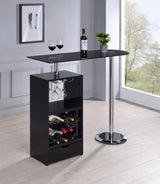 Koufax 1-Drawer Bar Table Glossy Black