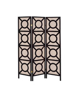 Vulcan 3-Panel Geometric Folding Screen Tan And Cappuccino