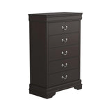 Louis Philippe 5-Drawer Chest With Silver Bails Cappuccino