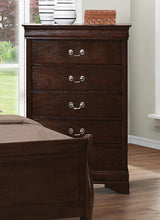 Louis Philippe 5-Drawer Chest With Silver Bails Cappuccino