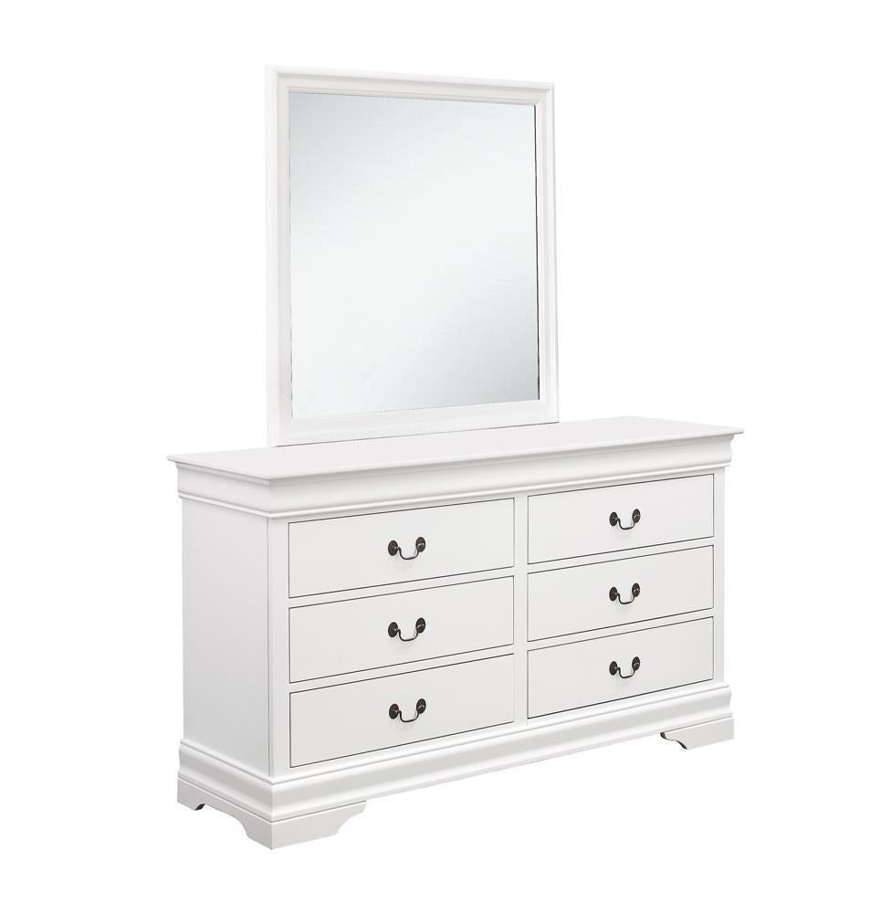 Louis Philippe 6-Drawer Dresser White