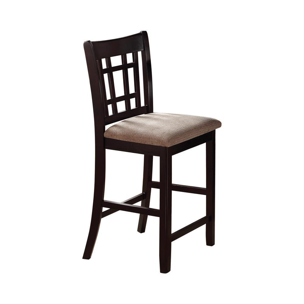 Lavon Lattice Back Counter Stools Tan And Espresso (Set Of 2)