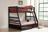 Ashton Twin Over Full 2-Drawer Bunk Bed Cappuccino