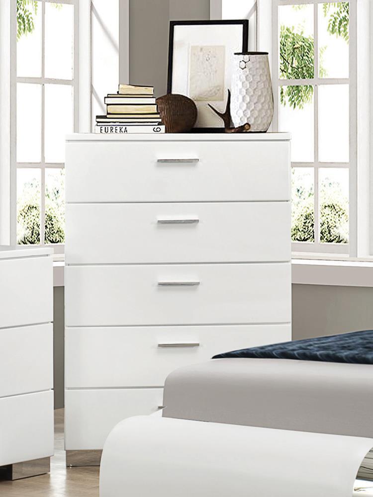 Felicity 5-Drawer Chest Glossy White