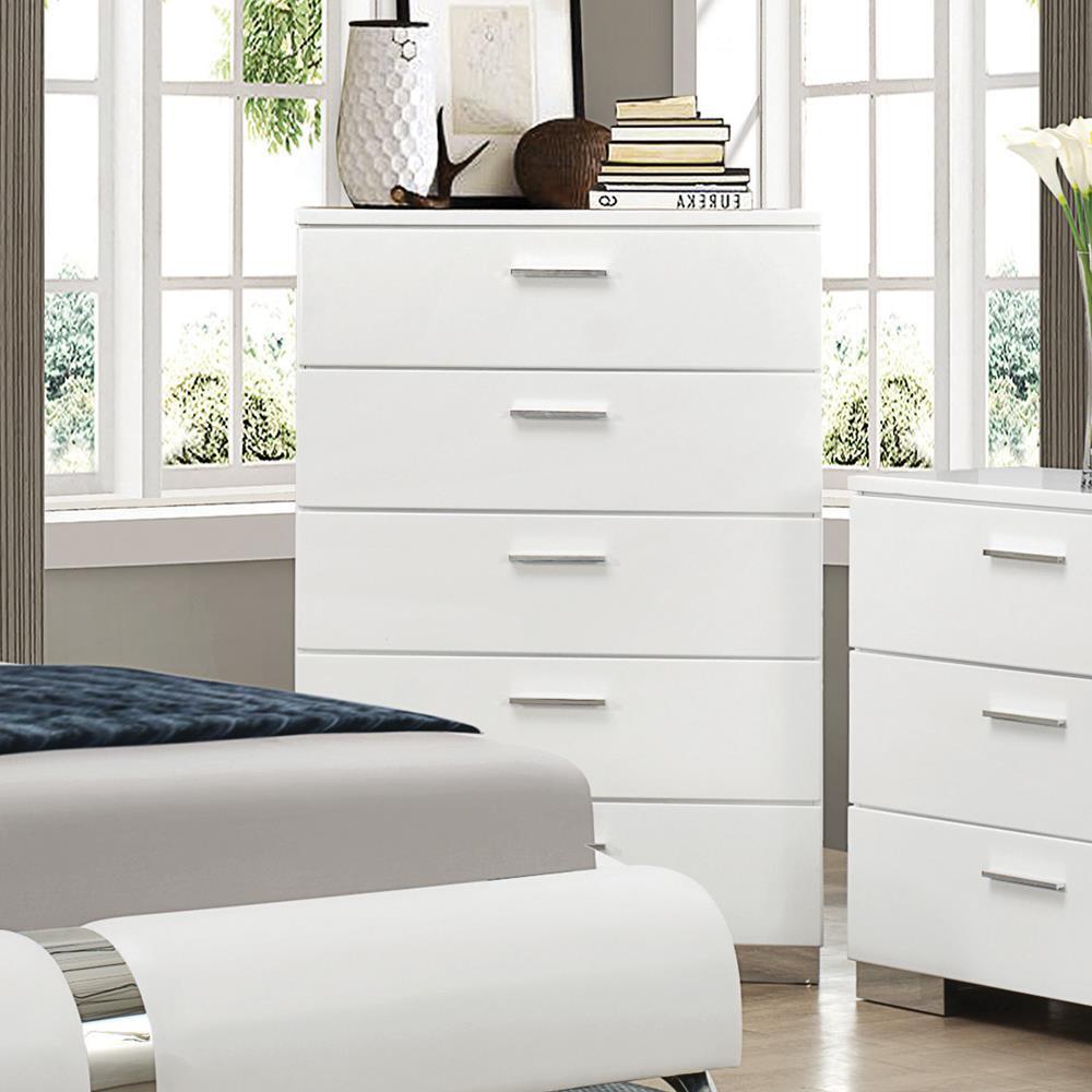 Felicity 5-Drawer Chest Glossy White