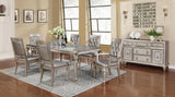 Bling Game Rectangular Dining Table With Leaf Metallic Platinum