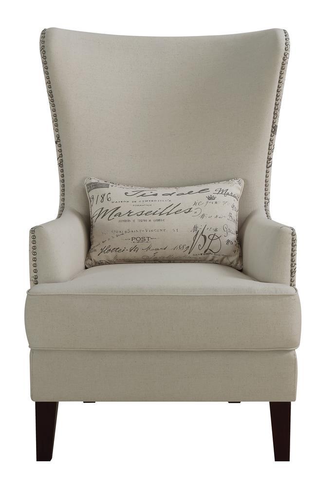 Pippin Curved Arm High Back Accent Chair Cream