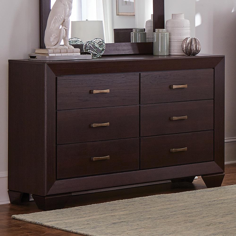 Kauffman 6-Drawer Dresser Dark Cocoa