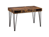 Olvera 1-Drawer Writing Desk Antique Nutmeg And Dark Bronze